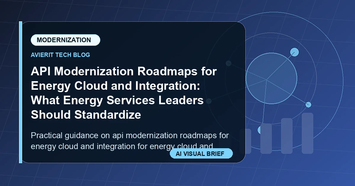 API Modernization Roadmaps for Energy Cloud and Integration: What Energy Services Leaders Should Standardize visual summary