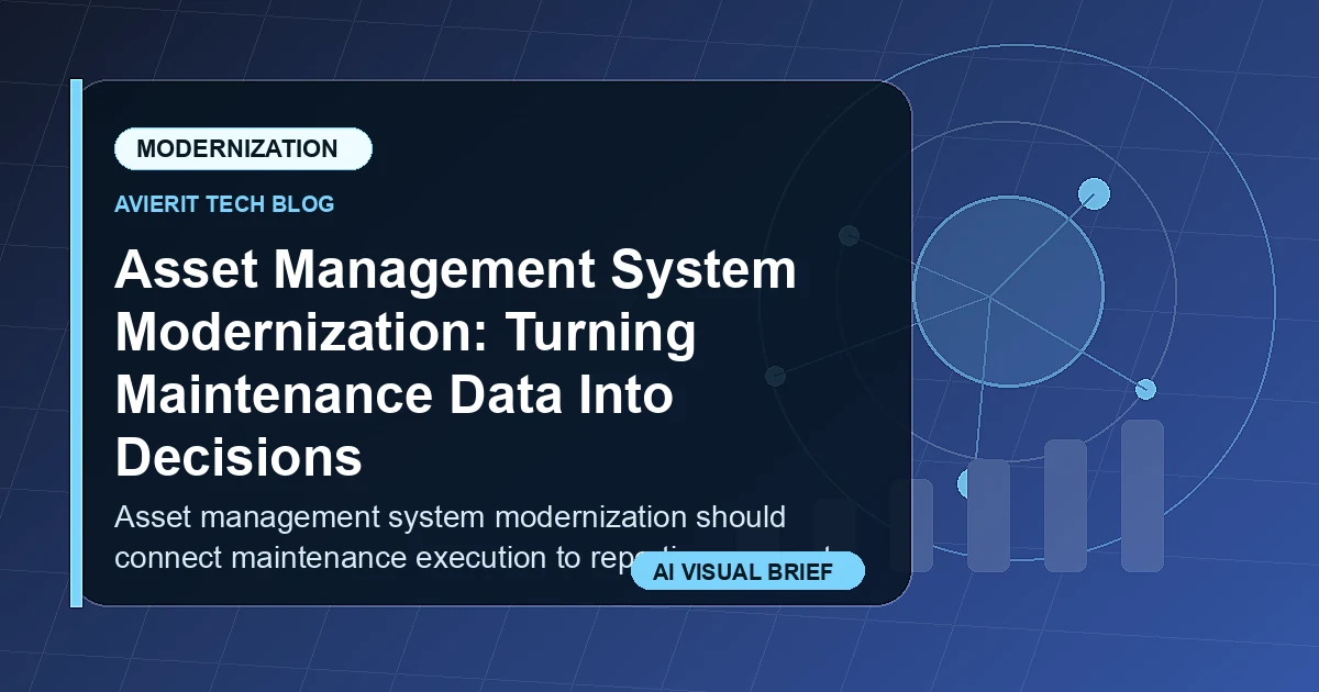 Asset Management System Modernization: Turning Maintenance Data Into Decisions visual summary