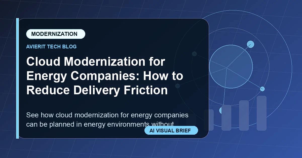 Cloud Modernization for Energy Companies: How to Reduce Delivery Friction visual summary