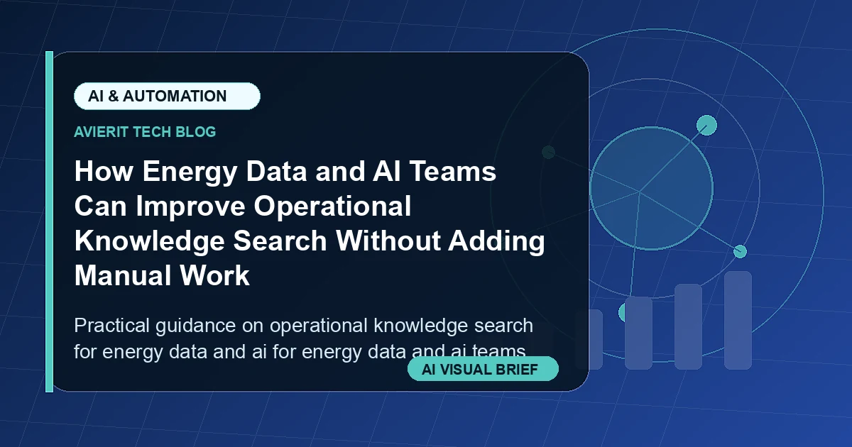 How Energy Data and AI Teams Can Improve Operational Knowledge Search Without Adding Manual Work visual summary