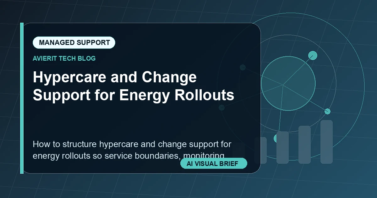 Hypercare and Change Support for Energy Rollouts visual summary