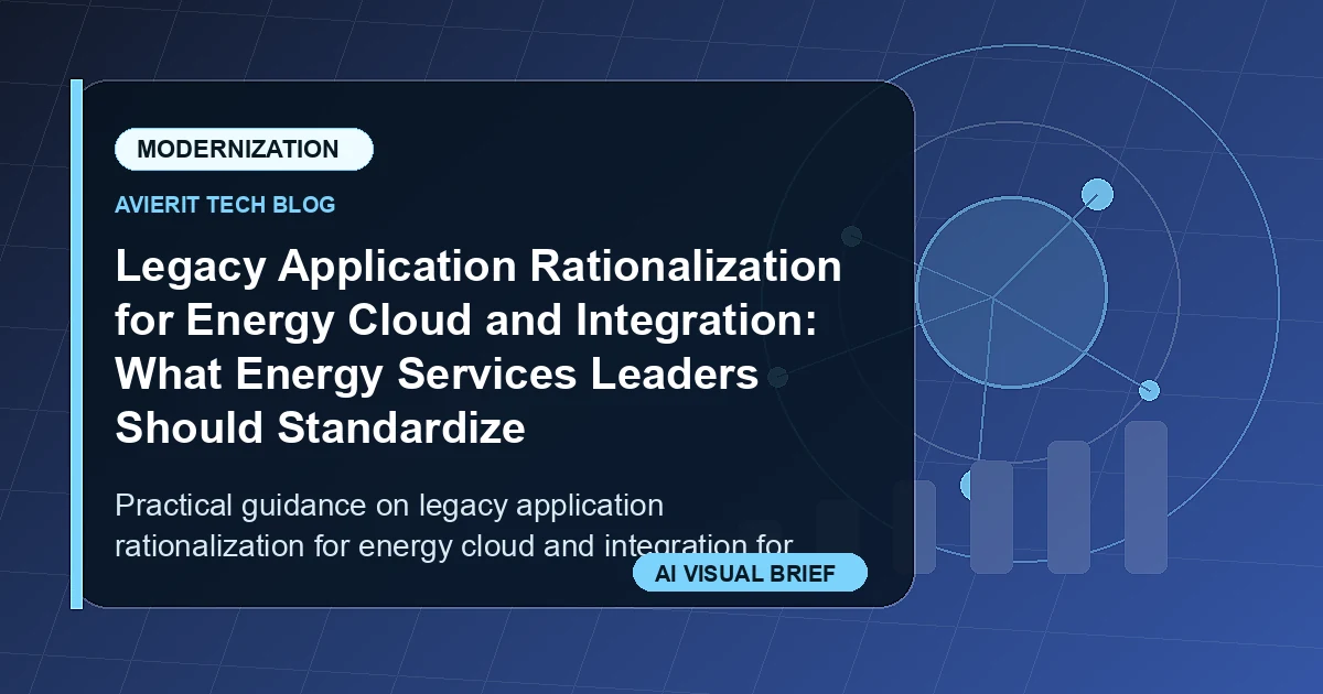 Legacy Application Rationalization for Energy Cloud and Integration: What Energy Services Leaders Should Standardize visual summary