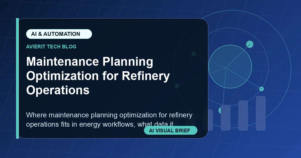 Maintenance Planning Optimization for Refinery Operations visual summary