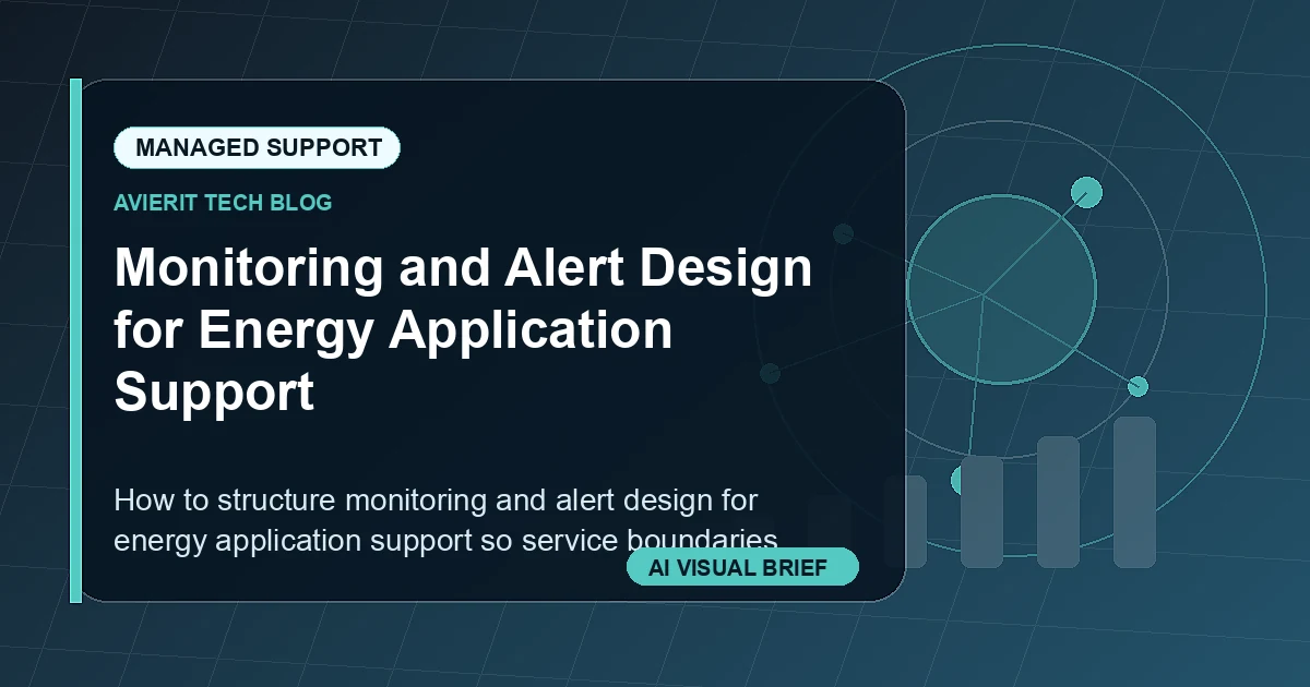 Monitoring and Alert Design for Energy Application Support visual summary