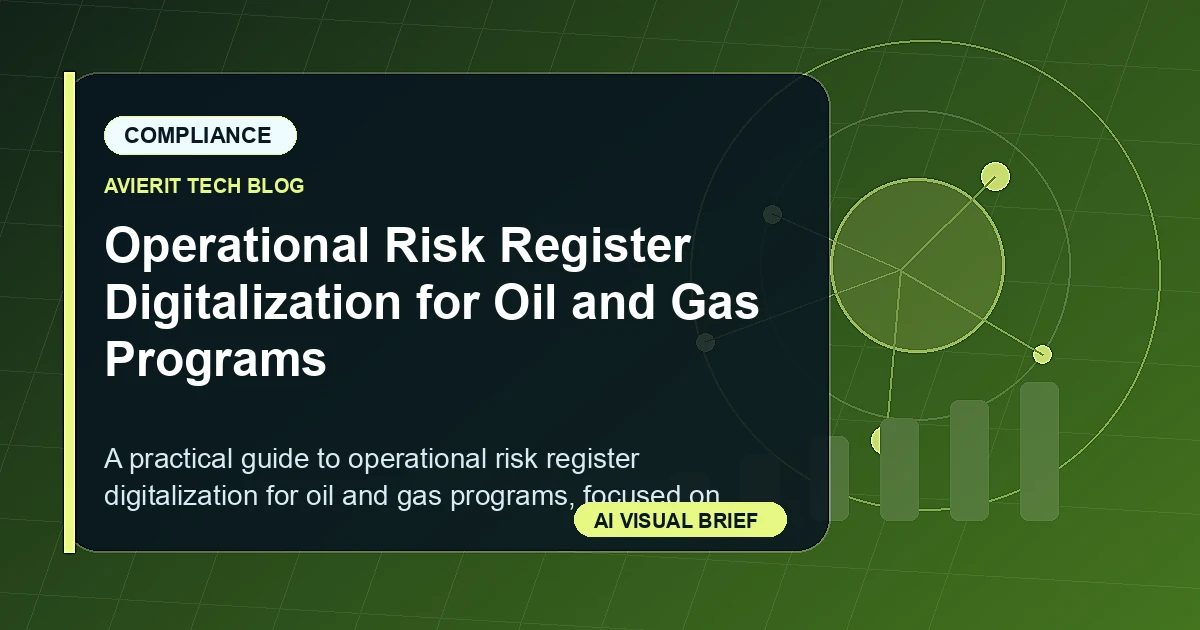 Operational Risk Register Digitalization for Oil and Gas Programs visual summary