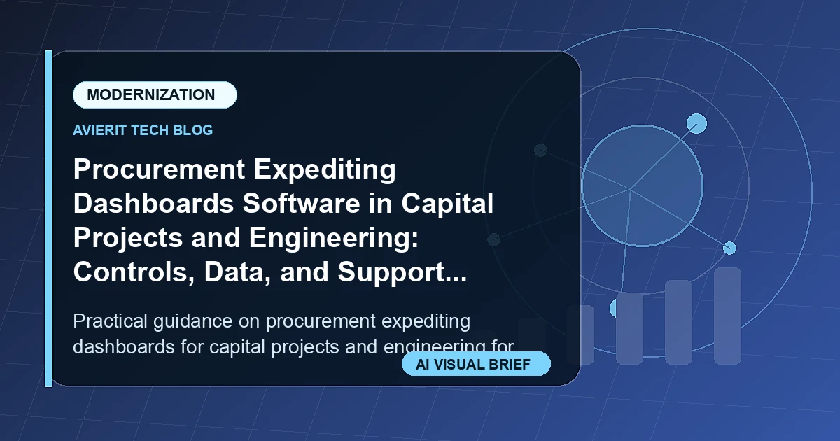 Procurement Expediting Dashboards Software in Capital Projects and Engineering: Controls, Data, and Support Readiness visual summary