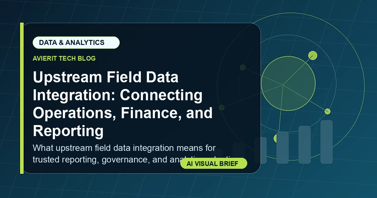 Upstream Field Data Integration: Connecting Operations, Finance, and Reporting visual summary