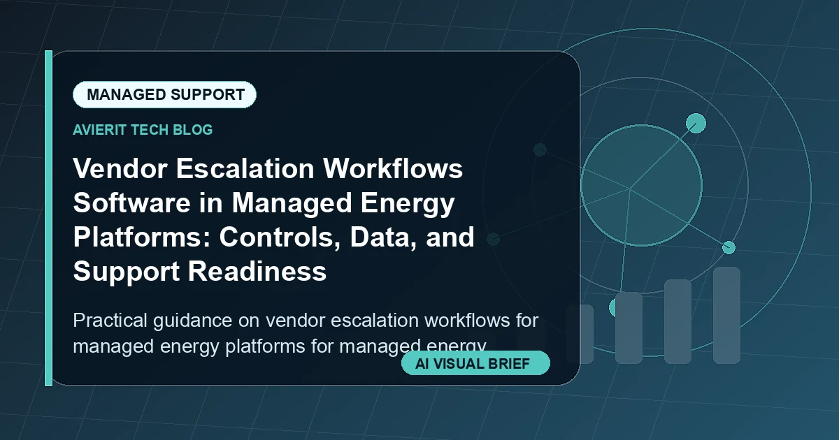 Vendor Escalation Workflows Software in Managed Energy Platforms: Controls, Data, and Support Readiness visual summary