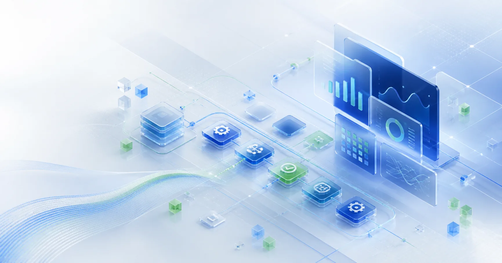 Abstract enterprise workflow automation and delivery operations visual