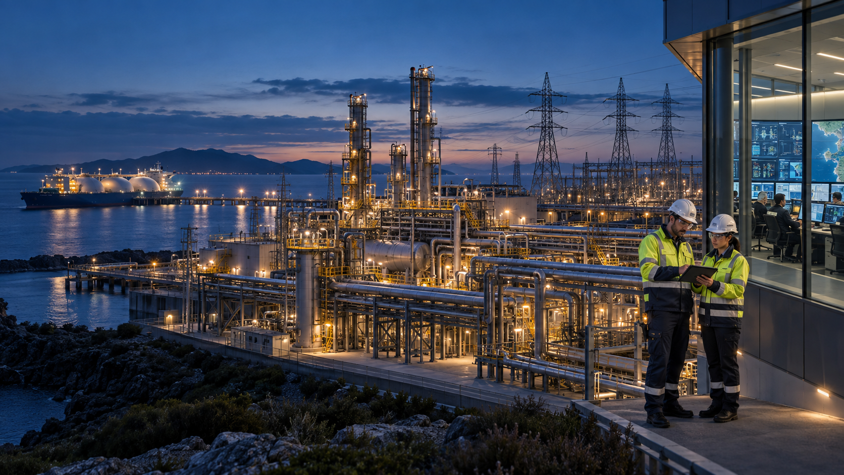 Integrated oil, natural gas, electric power, and digital control operations